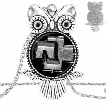  EJ Glazura Pentru Iubitorii de cel Mai bun prieten Trupa de Rock Logo-ul de Design de Moda de Sticlă de Epocă Femei Bufniță Colier cu Pandantive