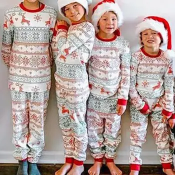  Familia Crăciun Potrivire Set De Pijama Mama Tata Copii Potrivite Haine Familia Costum Salopetă Pentru Copii Pijamale Pijamale