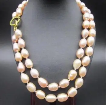  fermecător 10-12 MM AAA Naturale roz colier de perle de 18-19