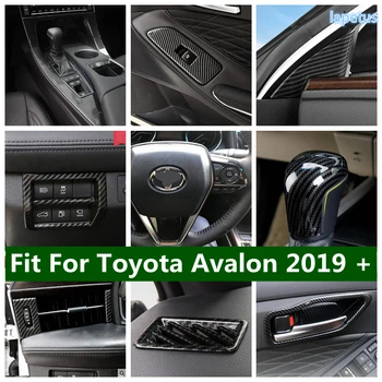  Fibra de Carbon Stalp A / Co-pilot Scaun Butonul de reglare / Mâner Ușă Castron / Schimbatorului de viteze Capacul Cutiei de Garnitura Pentru Toyota Avalon 2019 - 2022