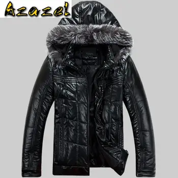  Fierbinte 2020 Brand coreean Plus Dimensiune jacheta de Piele Barbati Bărbați Cald Outwear Barbati de Iarna cu Gluga Haine de sex masculin Slim Jachete de Moda S-4XL