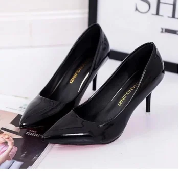  Fierbinte de Vânzare Pantofi pentru Femei a Subliniat Toe Pompe de Brevete din Piele Rochie Roșie 8CM Tocuri inalte Pantofi cu Barca Umbra Pantofi de Nunta Zapatos Mujer