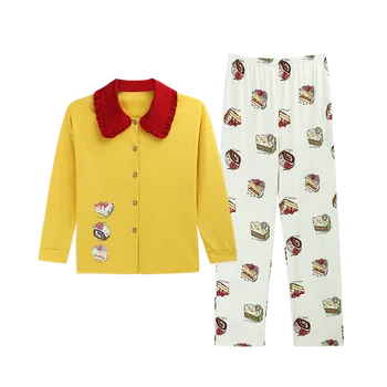  Fierbinte de Vânzare Set de Pijama Pentru Femei Drăguț Pijamas Mâneci Lungi de Timp Tigăi Femei Casual Pijamale Homewear M-XXL