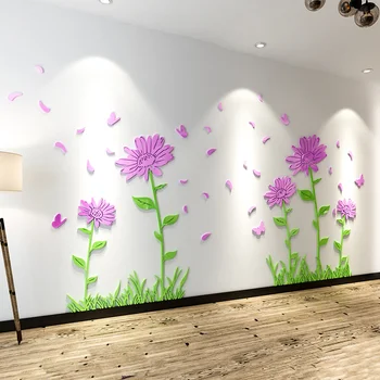  Floarea-soarelui acrilice fotografie autocolant perete personalitate creatoare autocolante 3D dormitor noptieră fundal suprafață de perete decor