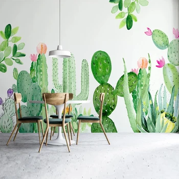  Foto personalizat Tapet 3D Moderne Pictate manual Cactus Planta Tropicala Murală Camera de zi Dormitor Auto-Adeziv rezistent la apa Autocolante