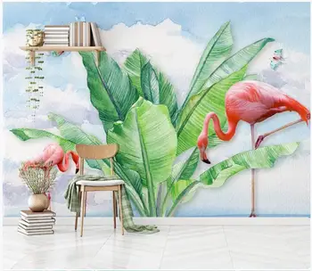  Foto personalizate 3d tapet Modern planta tropicala flamingo butterfly home decor camera de zi picturi murale 3d tapet pentru pereți 3 d