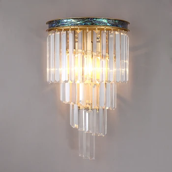  FSS Moderne de Cristal Lampă de Perete Coajă de Smarald Lux Lumina Textura Creative Lampă de Perete Dormitor Studiu camera de Cristal Lampă de Perete
