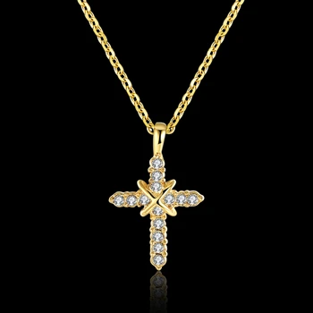  Garilina clasic Alb cristal Austriac crucea de aur pandantiv colier de sex feminin AP2090