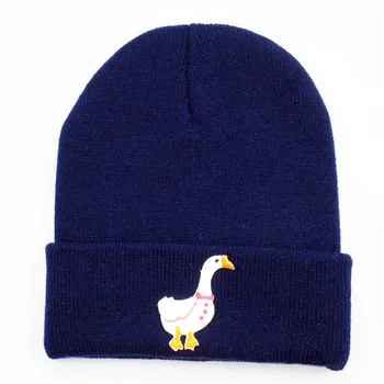  Gâscă animal broderie Îngroșa tricot pălărie de iarnă pălărie cald Chelioși capac beanie hat pentru copil bărbați femei 317