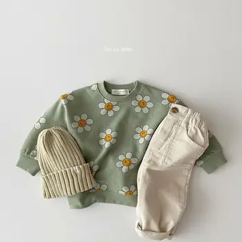  Hanorace Jachete Nou Stil de Moda Casual Cald Unisex Regulat Floral Plin de Primavara Toamna Iarna Copii Haine de Toamna pentru Copii