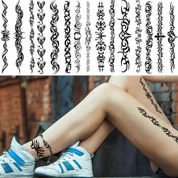  Henna Scorpion Tatuaje Temporare Pentru Femei, Bărbați Adulți Cruce Neagră Inima Autocolant Tatuaj Body Art Fals Rezistent La Apa Tatuaje Bramble