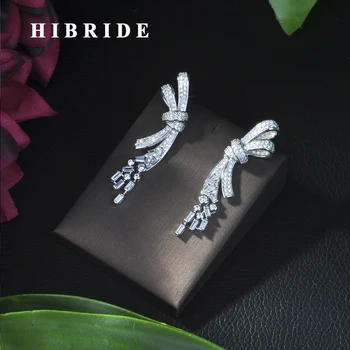  HIBRIDE de Brand de Înaltă Calitate de Argint Culoare Cristal Stud Cercel Moda zircon Bijuterii Femei E-136