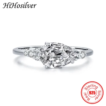  HiHosilver 100% Reale 925 Stelring Inel de Argint Pentru Femei Inima Alb Cristal Bijuterii Cadou de Nunta Fata HH21095