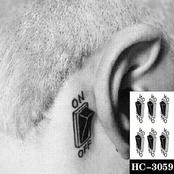  Impermeabil Tatuaj Temporar Autocolant Negru Comuta Arma Pasăre Flori Scrisoare de Arta Corp Tatuaje False Flash Tatuaje Ureche Braț pentru Barbati Femei