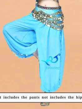  Indian Dans Pantaloni De Dans Din Buric, Costume De Pantaloni Harem Lung Bollywood Costume De Carnaval Performanță Purta Șifon Talie Elastic