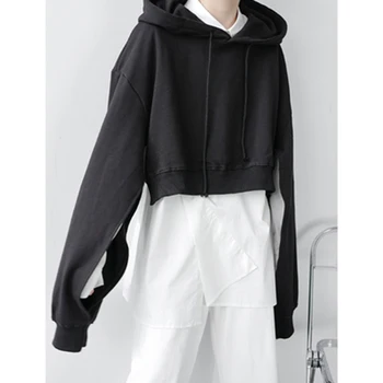  Japoneze brand de moda pentru bărbați mâneci scurte fantă personalitate hoodie pulover casual neutru bărbați și femei populare