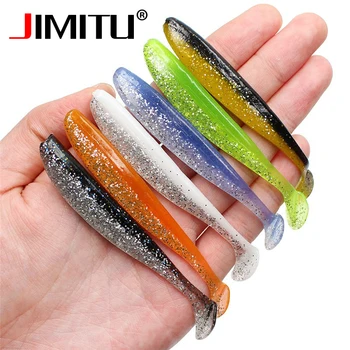  JIMITU 6pcs Moale Atrage 90mm 3.5 g Easy Shiner Momeli Nada de Pescuit Momeală Silicon de Culoare Dublă Crap Isca Artificiale Momeli Aborda