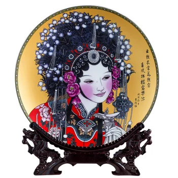  Jingdezhen Ceramică Clasic Stil Chinezesc Beat Printesa Agățat Placă Living Pridvor Farfurie De Portelan Decoratiuni Artizanat