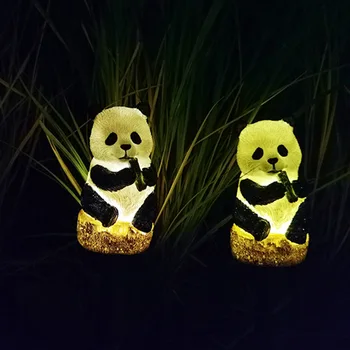  Kawaii Lampă Solară În Aer Liber Panda Figurina Lumina Soarelui Statuie Gradina Gazon Lumina Led Decor Drăguț Animale De Rășină Lampa Ip65 Rezistent La Apa