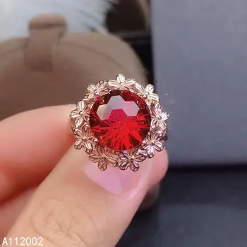  KJJEAXCMY bijuterii fine roșu natural topaz argint 925 noi femeile inel de sprijin test clasic