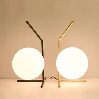  Kobuc Creative Lampă de Noptieră Lumina de Noapte Nordic Metal Lampa de Birou cu Balonul Rotund Abajur de Sticla pentru Living Decorul camerei