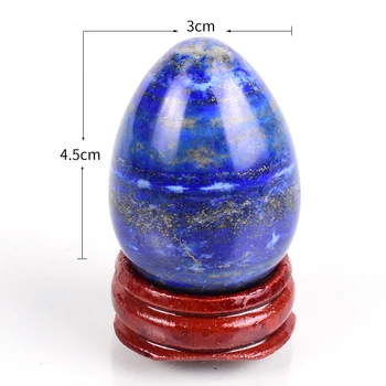  Lapis lazuli Ou & din Lemn Set de Bază Undrill Naturale Piatra de Cristal Mineral Mingea Decor Acasă Accesoriu Kegel Masaj Yoni Ou