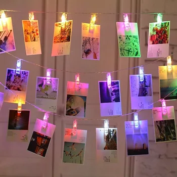  Led clip șir de lumină foto, clip de culoare lumina USB cu telecomanda de fundal decorare perete lampă de agățat petrecere aranjament