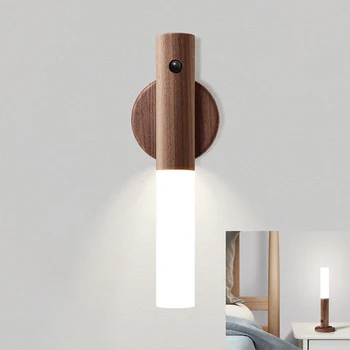  LED Senzor Inteligent de Lumină de Noapte Wireless Magnet USB Reîncărcabilă lampă de Noapte Pentru Dormitor Scări Cabinet Dulap Lampă de Perete 2 culori