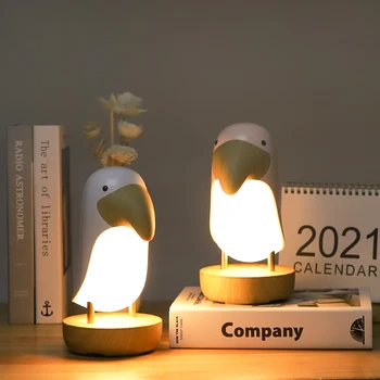  LED Toucan Pasăre Lumina de Noapte Moderne Nordic Masă USB Lampa Acasă Luminaria Cameră Lampe Decor Dormitor Studiu de Iluminat Interior Estompat