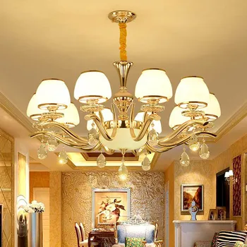  Led-uri moderne Candelabru Nordic Iluminat Villa Camera de zi Dormitor Decor de Lux de Lumină Lampă de Sticlă de Formă Auriu Alb Lusters WF1111