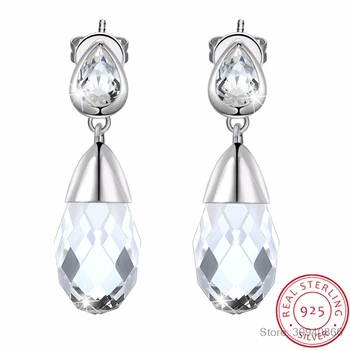  LEKANI Cristale De Lekani Bijuterii de Nunta Real S925 Argint Apă Picătură Cercei Pentru Femeile Petrecere de Moda Piercing Joyas 2018