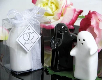  livrare gratuita Negru &Alb Ceramic Sărutări și Îmbrățișări, Sare și Piper Shakers de Favoarea Nunta (Set de 80 de Cutii)