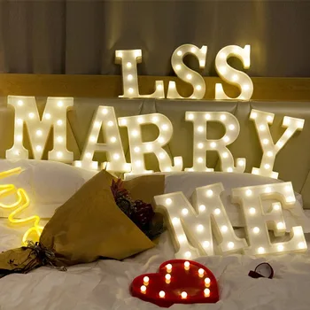  Luminile de noapte 3D DIY Scrisoare de Lumină LED-26 limba engleză Drăguț Semn Alfabetul Lampa de Noapte Atmosfera de Acasă Nunta de Ziua Decor de Lumină