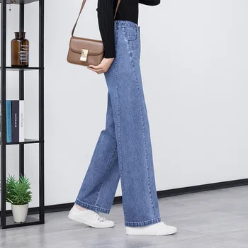  Makuluya Moda Vintage Femei Casual Pantaloni din Denim Toate-Meci de Înaltă Calitate Blugi Largi Drepte picioare Full Lungime Pantaloni RGL6