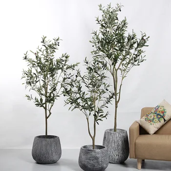  Mare Artificiale Copac Bonsai Fals Plante Artificiale Măslin Plantă De Ghiveci Etaj Ghivece De Flori Plante De Interior Ornamente Decor