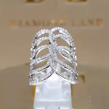 Mare Vânzare de Brand de Moda Hollow-out Bijuterii Multistrat Zirconia Buzdugan Deschide Cristal de Logodna Inele de Nunta pentru Femei Anillo Bijoux