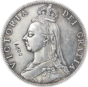  Marea BRITANIE 1888 1 Florin - Victoria 2-portret copia monede