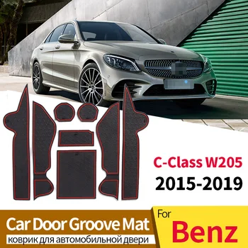 Masina Anti-Alunecare Poarta Slot Cupa Mat Pentru Mercedes-Benz C-Class W205 2015-2019 Silicon Usi de Interior Non-alunecare Pad Accesorii