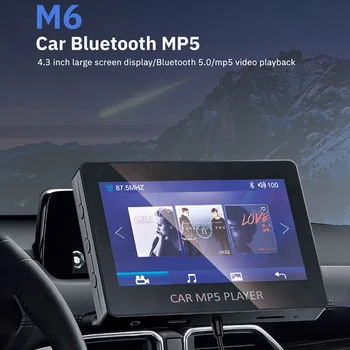  Masina MP5 Player Bluetooth 5.0 Transmițător FM, Suport TF U Disc Player de Muzică Player Auto Electronice Auto pentru Autoturisme M6