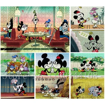  Mickey și Minnie Mouse Puzzle-uri de Desene animate Disney Clasic Cifre Puzzle Copil de Instruire Observare Rezistenta Educație Jucărie