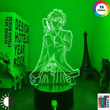  miflame Nou 3d Lampa Anime Bleach Ichigo Kurosaki pentru Decor Dormitor Veioza Cool Cadou de Ziua Acrilice Led Lumina de Noapte Bleach