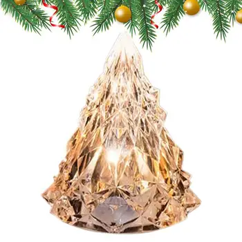  Mini Aprinde Pomul de Crăciun Cu Lumini LED-uri Mici de Cristal de Sticlă Sclipici Birou Pom de Crăciun Lumini Bar Acasă de Crăciun Decor