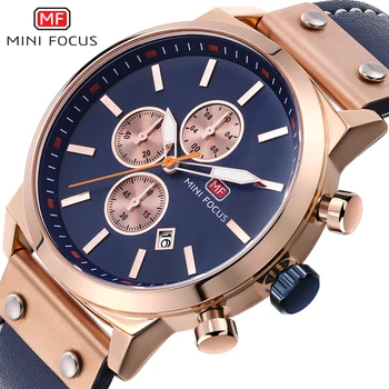  MINIFOCUS Brand de Top Luxury Mens Ceasuri Impermeabil Data de Cuarț Bărbat din Piele Sport Ceas Barbati Ceas rezistent la apa