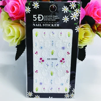  Moda 5D Autocolante Unghiilor Anaglifă Efect Cristal Flori Rose Nail Art Decoratiuni autoadezive, Accesorii Manichiura