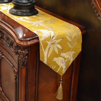  Moda Uimitor stil Chinezesc foita de aur flori alergător de masă de Dantelă de Lux pavilion Masă