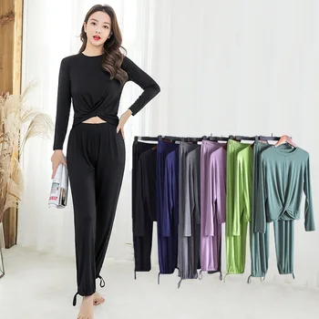  Modal Homewear Femei Primavara Toamna Halat Liber de Mari Dimensiuni Casual Set de Pijama Subțire de sex Feminin Pijamale Pijama Stil coreean