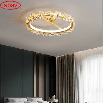  Modern Lumina Floare de Cristal Plafon cu LED-uri de Iluminat de Aur Lampă cu Led-uri Pentru Camera de zi Dormitor Decor Suspensie
