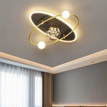  Moderne Led Lumini Plafon pentru Dormitor copii Candelabru de iluminat de la distanță Camera de zi Negru planeta de Aur steaua Ball lampă de tavan salon