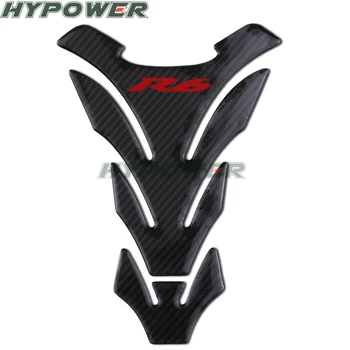  Motociclete 3D Pentru YAMAHA R6 YZFR6 YZF-R6 YZF R6 Rezervor de Combustibil Pad Reflectorizante Os Fibra de Carbon Negru