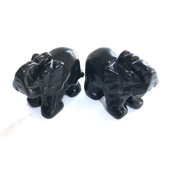  Naturale Obsidian Negru Cristal Elefant Design Frumos, Accesibil Pret Pentru Cadouri Si Colectia MEA